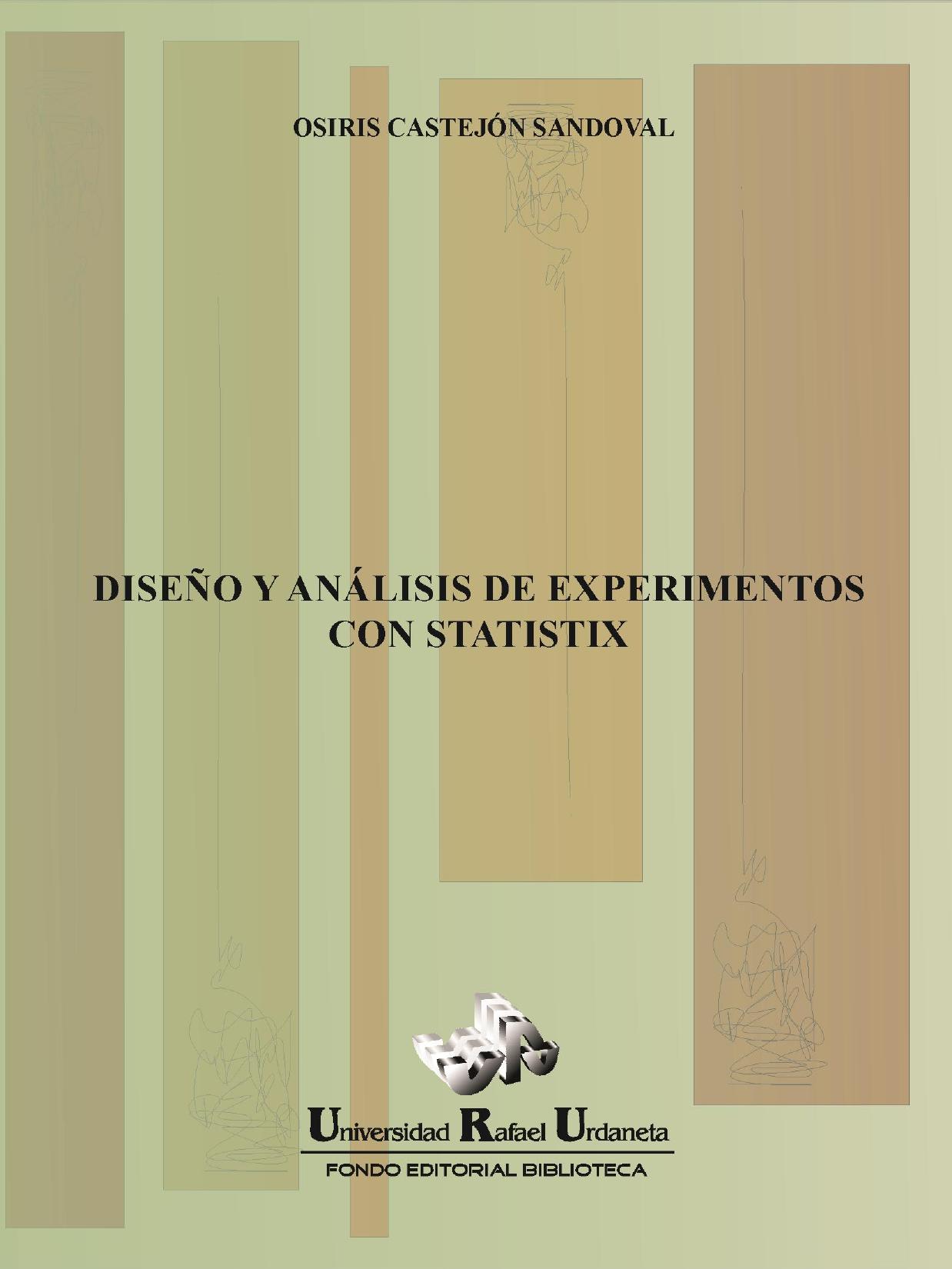 Portada del libro Diseño y análisis de experimentos con statistix